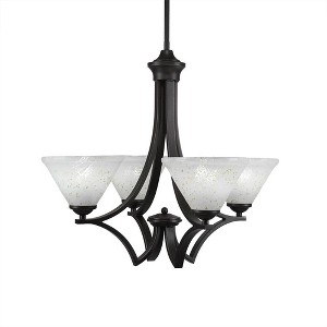 Toltec Lighting Zilo 4 - Light Chandelier in  Dark Granite with 7" Gold Ice Shade - 1 of 1