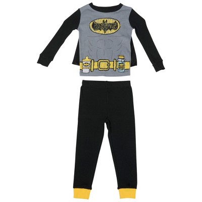 Kids Batman Cosplay 2-Piece Long Sleeve Pajama Set with Cape - Toddler 2T