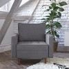 Flash Furniture Hudson Mid-Century Modern Commercial Grade Armchair with Tufted Faux Linen Upholstery & Solid Wood Legs - 2 of 4