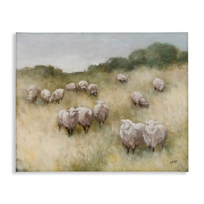 Stupell Industries Sheep Herd in Rural Grassland, 30" x 24"