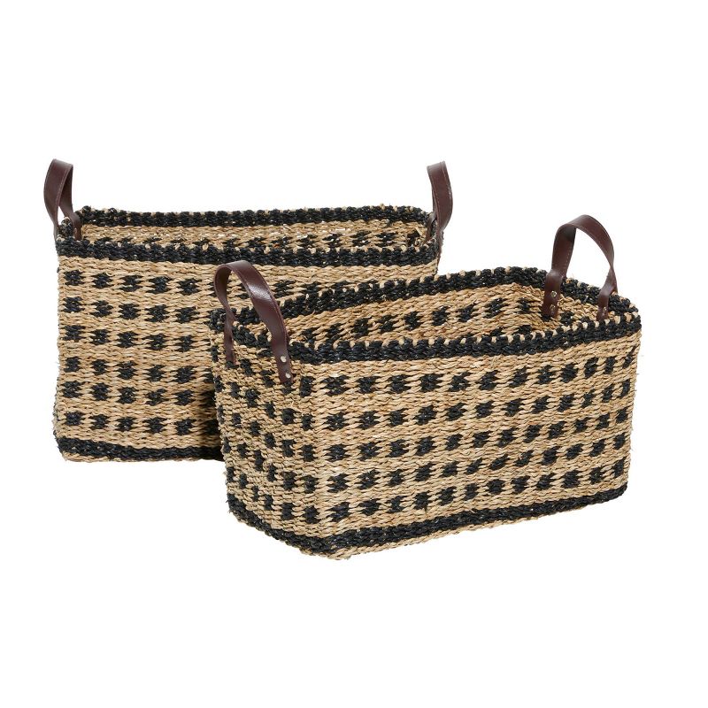 2pk Wood Storage Baskets Brown - Olivia &#38; May, 1 of 6