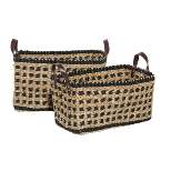 2pk Wood Storage Baskets Brown - Olivia & May