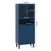 Kumasinova 63" Kitchen Pantry Cabinet with Adjustable Shelves,Tall Storage Cabinet with Doors,Tempered Glass Door Kitchen Cabinet for Living Room - 2 of 4