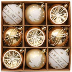 9pc Elegant Gold and Glitter Christmas Ornament Set| OrnamentallyYou - 1 of 4