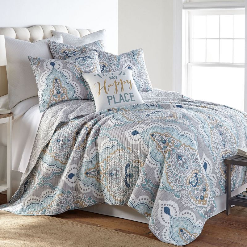 Olyria Medallion Quilt and Pillow Sham Set - Levtex Home, 2 of 7