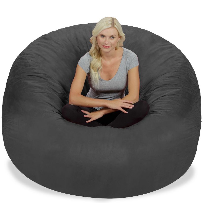 6' Huge Bean Bag Chair with Memory Foam Filling and Washable Cover - Relax Sacks, 5 of 11