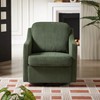 Swivel Accent Chair - Mid Century Modern Chair with Track Arms, 360° Swivel Upholstered Barrel Chair Single Sofa Chair Arm Chair Reading Chair - 2 of 4