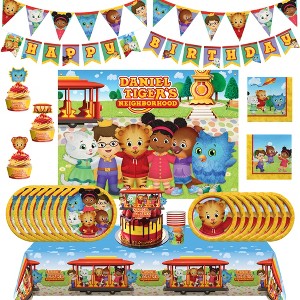 Treasures Gifted Daniel Tiger Party Supplies - Ultimate Set for 16 Guests - Cake Topper, Tablecloth, Banner, Balloons, Photo Backdrop, Tableware - 1 of 4