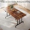 71 Inch Long Farmhouse Dining Table for 6-8 People, Rustic Style Rectangle Kitchen Table with Strong Metal Legs for Dining Room - 3 of 4