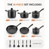 SUGIFT Nonstick Cookware Set with Lids, Steamer & Utensils, Die-Cast Aluminum, All-Stove Compatible, PFOA-Free - 3 of 4