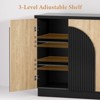 Brafabhome Accent Sideboards Buffet Cabinet with Arched Reeded Door, Modern Credenza Storage Cabinet with Adjustable Shelves for Living Room Bedroom - 4 of 4