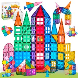 Joyfy 66pcs Starshine Magnetic Tiles Set, Magnetic Building Blocks for Kids Aged 3-8, Educational Toy Creative Thinking Birthday Gift for Boys Girls - 1 of 4