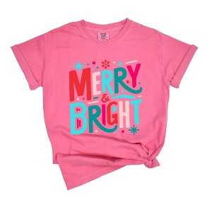 Simply Sage Market Women's Merry and Bright Abstract Short Sleeve Garment Dyed Tee - 1 of 4