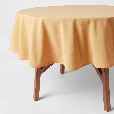 70" Cotton Round Tablecloth Honey Yellow - Threshold™