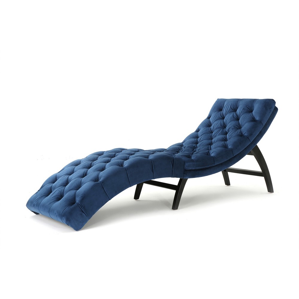Garret Tufted Chaise Lounge Cobalt Gray - Christopher Knight Home