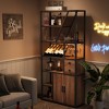 MDF and Iron Double Door Two Drawer Wine Cabinet, Wood and Iron Furniture, Kitchen Wine Cabinet, Modern Wine Cabinet, Durable and Stylish - 2 of 4