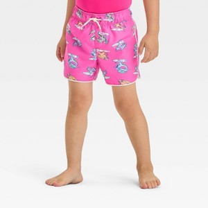 Toddler Boys' Dragon Swim Shorts - Cat & Jack™ Pink - 1 of 3