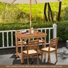 Costway Patio Outdoor Fir Wood Dining Table 1.5'' Umbrella Hole Backyard Garden Natural - 3 of 4