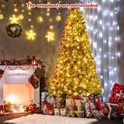 8-Foot Green Pre-Lit Artificial Christmas Tree with LED Lights