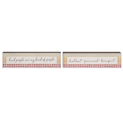 Transpac MDF Kindness Block Decor Set of 2 Spring Home Decorations