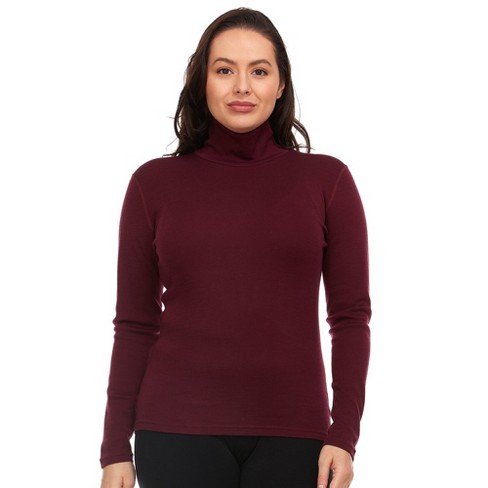 Ladies Roll Necks Tops Womens Polo Necks Plain Winter Ski Stretch Jersey  Cotton