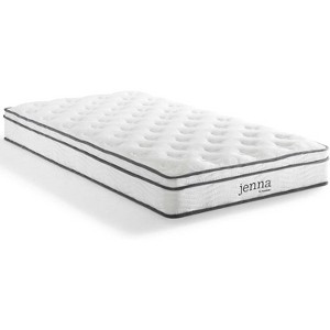 Modway Jenna 8” Innerspring and Memory Foam Narrow Twin Mattress With Individually Encased Coils White - 1 of 4