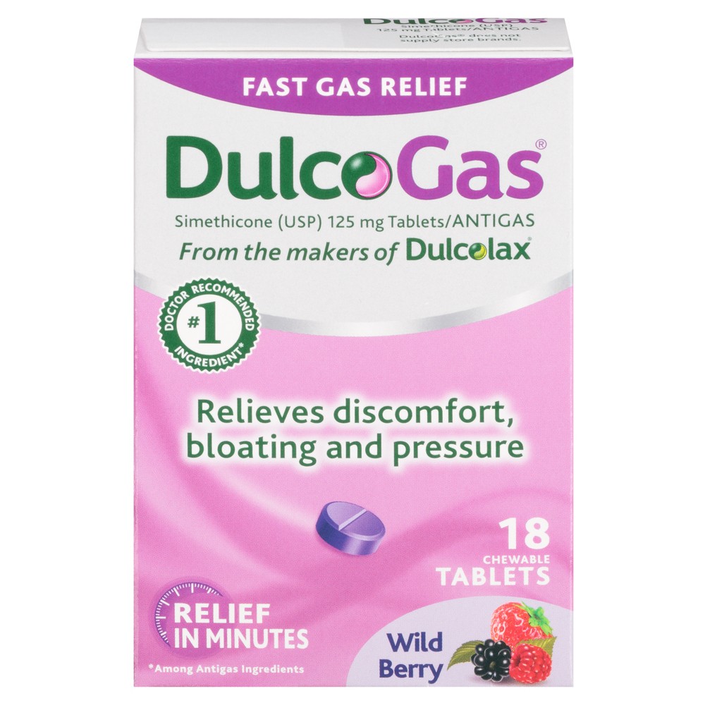 UPC 681421026130 product image for Dulcolax DulcoGas Maximum Strength Wild Berry Chewable Tablets for | upcitemdb.com