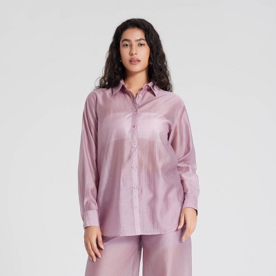 Women's Relaxed Fit Long Sleeve Button-Down Shirt - A New Day™