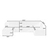 TiramisuBest L-Shaped Modular Sectional Sofa, Compressed Corduroy Couch, Modern Minimalist Sleeper Sofa for Living Room & Bedroom,Grey - 3 of 4