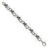 Chisel Stainless Steel Antiqued and Polished with Cubic Zirconia Skull Link 9" Bracelet - 3 of 4