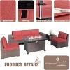 ALAULM 7 Pieces Patio Furniture Set, Rattan Wicker Outdoor Conversation Sets, Furniture Sofa Set w/43in Propane Fire Pit Table - 4 of 4