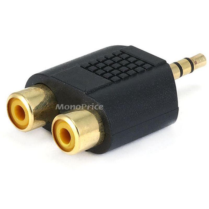 Monoprice 3.5mm TRS Stereo Plug to 2x RCA Jack Splitter Adapter, Gold Plated, 2 of 3