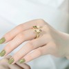 Sterling Silver Ring with 14K Gold Plating and 5MM Freshwater Pearl – Elegant and Contemporary Modern Design - 2 of 3