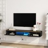 Sapphtopaz Wall Mounted Floating TV Stand for TVs Up to 70" with LED Entertainment Center with Storage Cabinets for Living Room - 2 of 4