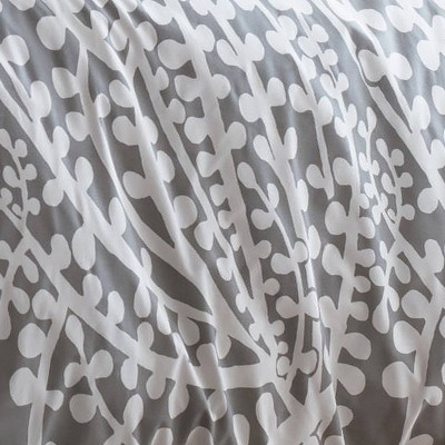 Gray and White Cotton Reversible Full Comforter Set