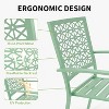 Acekool 3-Piece Outdoor Bistro Set with Stackable Metal Chairs and Square Table, Compact Patio Furniture for Backyard, Deck, Balcony - 3 of 4