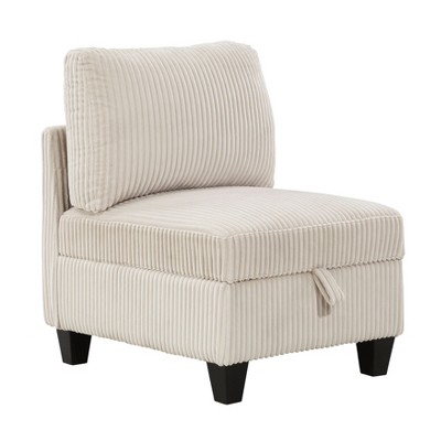NicBex Corduroy Accent Chair,Upholstered Living Room Chairs with Hidden Storage Under Seat,Modern Armless Chair,Accent Chairs for Living Room