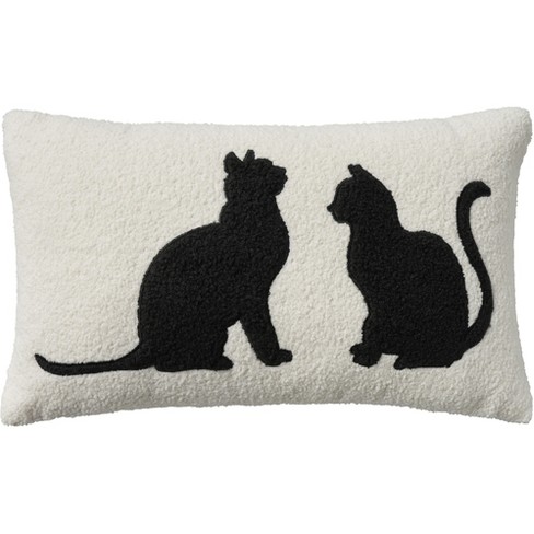 Black cat shop shaped pillow