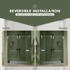 60x70 inch Frameless Sliding Shower Door 5/16 in.(8mm) Thick Tempered Glass Shower Enclosure with Towel Bar - 2 of 4