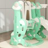 Ruvalino Baby Swings Indoor Rocket Theme Swing Set with Slide and Climber for Playroom Adventures, Green, 58.1"*63"*42.1" - 2 of 4