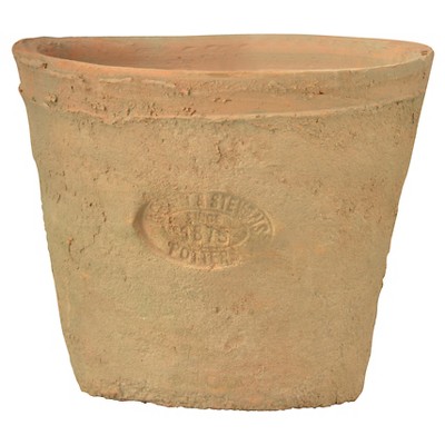 24ct Oval Aged Terracotta Pots In A Wood Crate - Brown - Esschert Design