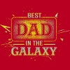 Men's Design By Humans Best Dad In Galaxy Badge By AmusingDesignCo T-Shirt - 2 of 2