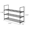SEVOBAL 3-Tier Sturdy Shoe Organizer Metal Storage Shelf for 16-20 Pairs Stackable for Closet Entryway Hallway, Black, 36.22"*8.66"*1.57" - 3 of 4