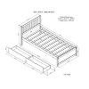 Twin Size Wooden Platform Bed With 2 Drawers/Trundle, White/Gray/Walnut, 4W -ModernLuxe - image 4 of 4