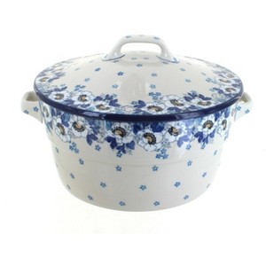 Blue Rose Polish Pottery 278 Ceramika Artystyczna Covered Round Baker - 1 of 1