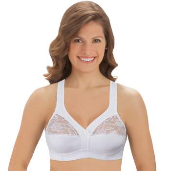 Collections Etc Front Hook Closure Exquisite Form Support Bra 40C White  Full Coverage Bras