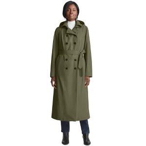 Jessica London Women's Plus Size Double Breasted Long Trench Raincoat - 1 of 4
