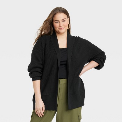 Women's Long Layering Duster Cardigan - A New Day™ Black Xs : Target