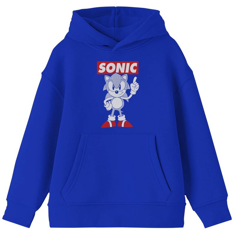 Sonic the Hedgehog Classic Character Youth Royal Blue Hoodie, 1 of 3