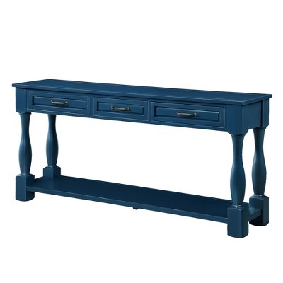 NicBex 63.38''Long Console Table with Bottom Storage Shelf Farmhouse Wooden Side Table for Living Room,Hallway